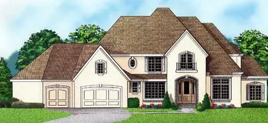 European house plans 21-1034 - front exterior, 4,025 sq ft, 4 bed, 3 bath house plans | Monster House Plans