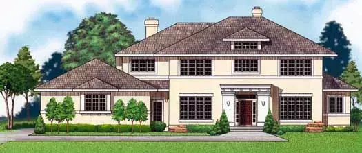 Traditional house plans 21-1042 - front exterior, 4,097 sq ft, 5 bed, 4 bath house plans | Monster House Plans