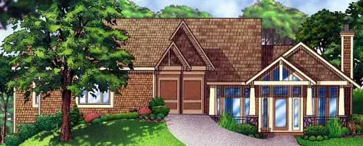 Craftsman house plans 21-1044 - front exterior, 2,677 sq ft, 3 bed, 2 bath house plans | Monster House Plans