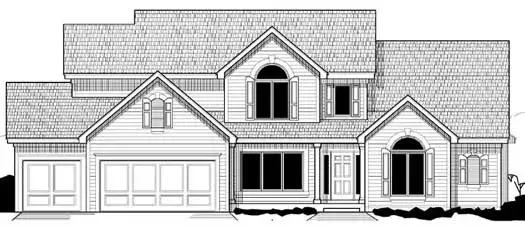 Traditional house plans 21-1047 - front exterior, 2,813 sq ft, 4 bed, 4 bath house plans | Monster House Plans
