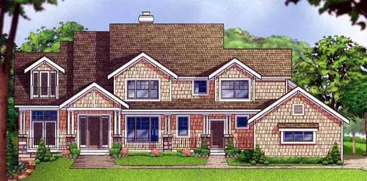 Craftsman house plans 21-1049 - front exterior, 4,300 sq ft, 4 bed, 3 bath house plans | Monster House Plans
