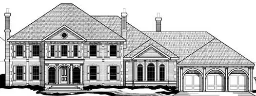 Southern house plans 21-1052 - front exterior, 7,138 sq ft, 5 bed, 6 bath house plans | Monster House Plans