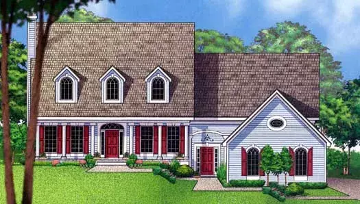 Country house plans 21-1055 - front exterior, 3,519 sq ft, 4 bed, 3 bath house plans | Monster House Plans