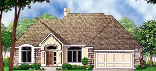 Traditional house plans 21-1056 - front exterior, 3,431 sq ft, 5 bed, 4 bath house plans | Monster House Plans