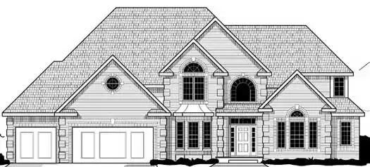 European house plans 21-1061 - front exterior, 4,204 sq ft, 4 bed, 4 bath house plans | Monster House Plans