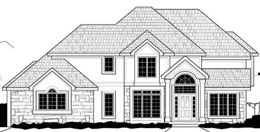 Luxury house plans 21-1067 - front exterior, 3,714 sq ft, 4 bed, 3 bath house plans | Monster House Plans
