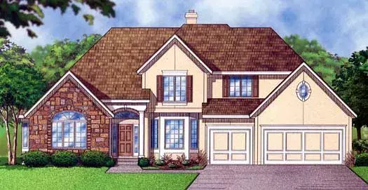 Traditional house plans 21-1072 - front exterior, 3,293 sq ft, 4 bed, 3 bath house plans | Monster House Plans