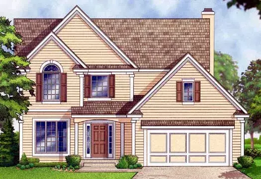 Traditional house plans 21-1076 - front exterior, 1,943 sq ft, 4 bed, 2 bath house plans | Monster House Plans