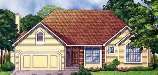 Traditional house plans 21-1079 - front exterior, 1,861 sq ft, 2 bed, 2 bath house plans | Monster House Plans