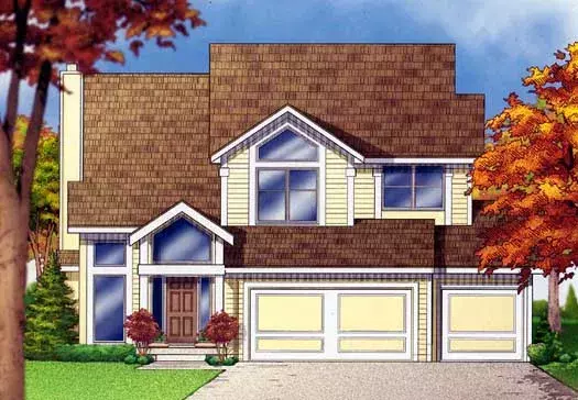 Contemporary house plans 21-1081 - front exterior, 2,193 sq ft, 4 bed, 2 bath house plans | Monster House Plans