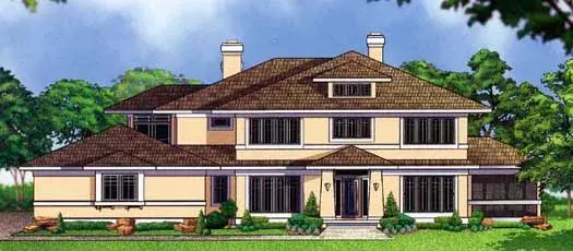 Craftsman house plans 21-1082 - front exterior, 3,497 sq ft, 4 bed, 2 bath house plans | Monster House Plans