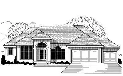 Traditional house plans 21-111 - front exterior, 3,427 sq ft, 4 bed, 3 bath house plans | Monster House Plans