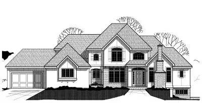 European house plans 21-121 - front exterior, 4,117 sq ft, 4 bed, 4 bath house plans | Monster House Plans