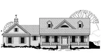 Country house plans 21-141 - front exterior, 1,682 sq ft, 1 bed, 1 bath house plans | Monster House Plans