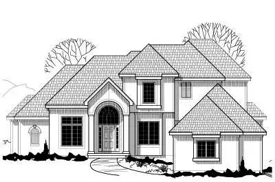 Traditional house plans 21-145 - front exterior, 3,000 sq ft, 4 bed, 3 bath house plans | Monster House Plans