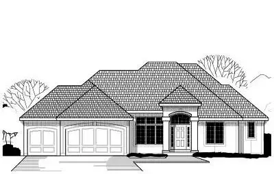 Traditional house plans 21-176 - front exterior, 3,636 sq ft, 4 bed, 3 bath house plans | Monster House Plans