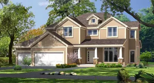 Traditional house plans 21-183 - front exterior, 3,053 sq ft, 4 bed, 3 bath house plans | Monster House Plans