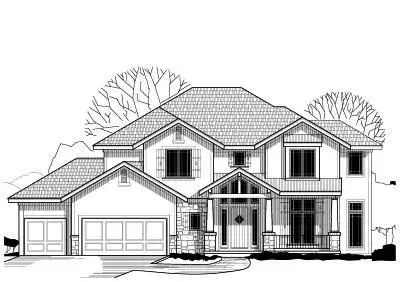 Traditional house plans 21-189 - front exterior, 3,409 sq ft, 4 bed, 3 bath house plans | Monster House Plans