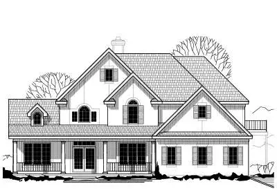 Traditional house plans 21-197 - front exterior, 3,673 sq ft, 4 bed, 3 bath house plans | Monster House Plans