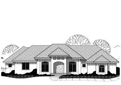 Traditional house plans 21-219 - front exterior, 3,510 sq ft, 3 bed, 2 bath house plans | Monster House Plans