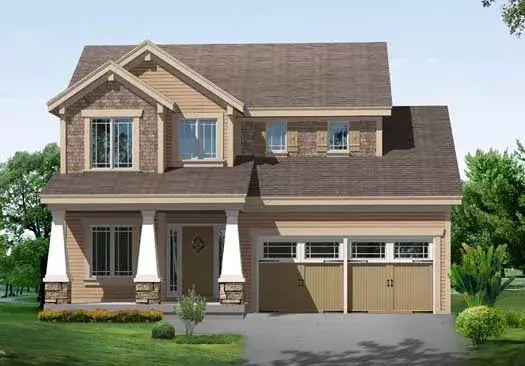 Craftsman house plans 21-275 - front exterior, 1,554 sq ft, 3 bed, 2 bath house plans | Monster House Plans