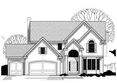 Traditional house plans 21-276 - front exterior, 2,828 sq ft, 4 bed, 3 bath house plans | Monster House Plans