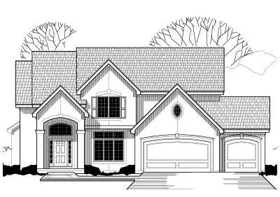 Traditional house plans 21-296 - front exterior, 2,644 sq ft, 4 bed, 3 bath house plans | Monster House Plans