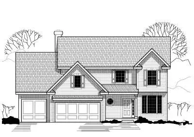 Traditional house plans 21-336 - front exterior, 2,464 sq ft, 4 bed, 3 bath house plans | Monster House Plans