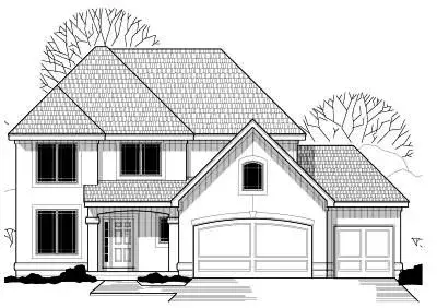 Traditional house plans 21-338 - front exterior, 2,404 sq ft, 4 bed, 4 bath house plans | Monster House Plans