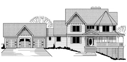 Victorian house plans 21-346 - front exterior, 2,226 sq ft, 3 bed, 3 bath house plans | Monster House Plans