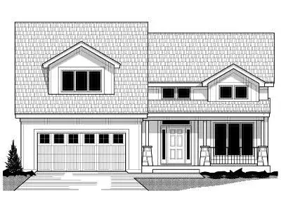 Traditional house plans 21-361 - front exterior, 1,885 sq ft, 4 bed, 2 bath house plans | Monster House Plans
