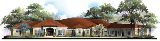 Traditional house plans 21-366 - front exterior, 9,976 sq ft, 4 bed, 6 bath house plans | Monster House Plans