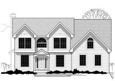 Traditional house plans 21-376 - front exterior, 2,439 sq ft, 4 bed, 2 bath house plans | Monster House Plans