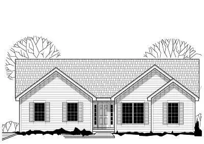Traditional house plans 21-383 - front exterior, 1,309 sq ft, 3 bed, 2 bath house plans | Monster House Plans