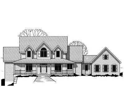 Country house plans 21-400 - front exterior, 3,262 sq ft, 4 bed, 3 bath house plans | Monster House Plans