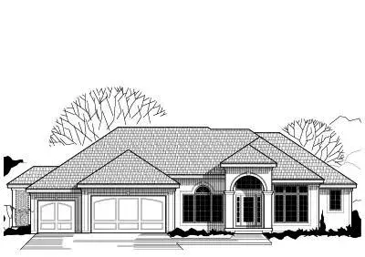 Mediterranean house plans 21-417 - front exterior, 3,605 sq ft, 4 bed, 4 bath house plans | Monster House Plans