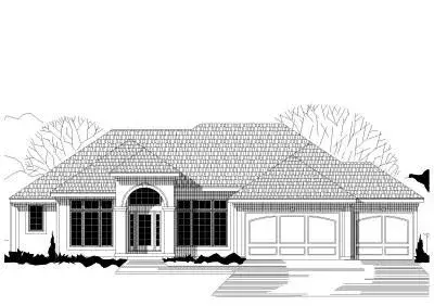 Traditional house plans 21-424 - front exterior, 4,032 sq ft, 4 bed, 4 bath house plans | Monster House Plans