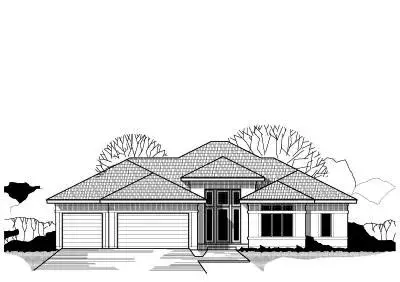 Prairie house plans 21-441 - front exterior, 4,125 sq ft, 4 bed, 3 bath house plans | Monster House Plans