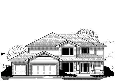 Craftsman house plans 21-465 - front exterior, 2,667 sq ft, 4 bed, 3 bath house plans | Monster House Plans