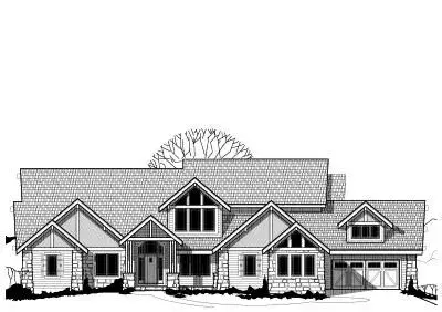 Craftsman house plans 21-469 - front exterior, 6,279 sq ft, 6 bed, 6 bath house plans | Monster House Plans