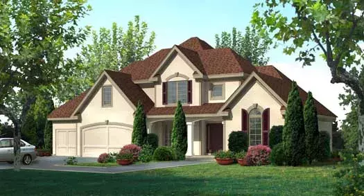 Traditional house plans 21-484 - front exterior, 2,738 sq ft, 4 bed, 3 bath house plans | Monster House Plans