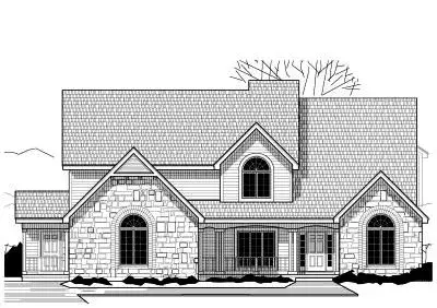Country house plans 21-490 - front exterior, 3,940 sq ft, 5 bed, 3 bath house plans | Monster House Plans