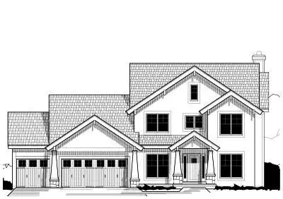 Craftsman house plans 21-498 - front exterior, 2,584 sq ft, 4 bed, 2 bath house plans | Monster House Plans