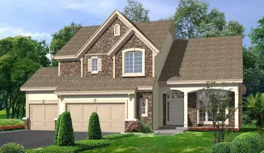 Traditional house plans 21-509 - front exterior, 3,336 sq ft, 4 bed, 3 bath house plans | Monster House Plans