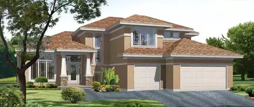 Prairie house plans 21-514 - front exterior, 5,282 sq ft, 5 bed, 4 bath house plans | Monster House Plans