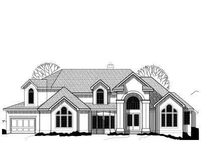 Traditional house plans 21-524 - front exterior, 5,705 sq ft, 4 bed, 4 bath house plans | Monster House Plans