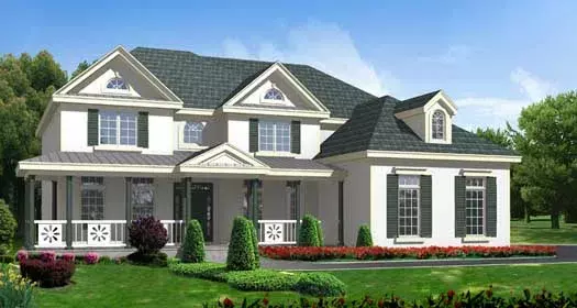 Southern Colonial house plans 21-546 - front exterior, 5,042 sq ft, 7 bed, 5 bath house plans | Monster House Plans