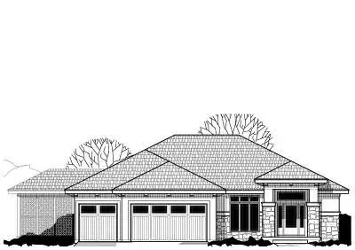 Prairie house plans 21-569 - front exterior, 3,825 sq ft, 4 bed, 3 bath house plans | Monster House Plans