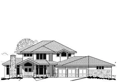 Contemporary house plans 21-570 - front exterior, 4,888 sq ft, 4 bed, 5 bath house plans | Monster House Plans