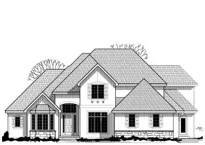 Traditional house plans 21-572 - front exterior, 5,451 sq ft, 5 bed, 5 bath house plans | Monster House Plans